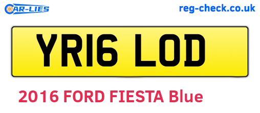 YR16LOD are the vehicle registration plates.