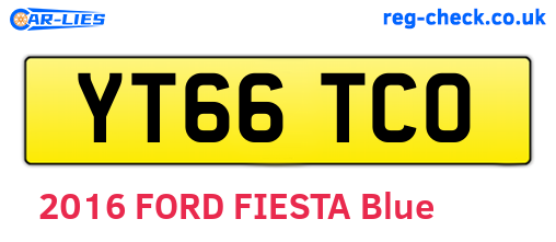 YT66TCO are the vehicle registration plates.