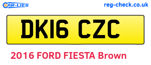 DK16CZC are the vehicle registration plates.