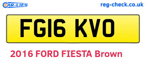 FG16KVO are the vehicle registration plates.