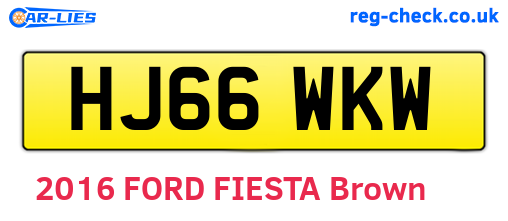 HJ66WKW are the vehicle registration plates.