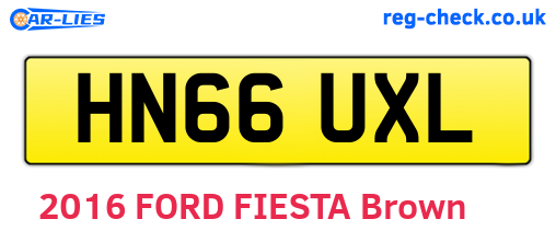 HN66UXL are the vehicle registration plates.