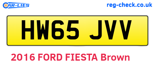 HW65JVV are the vehicle registration plates.