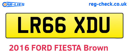 LR66XDU are the vehicle registration plates.