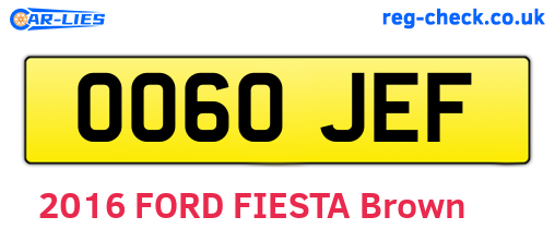 OO60JEF are the vehicle registration plates.