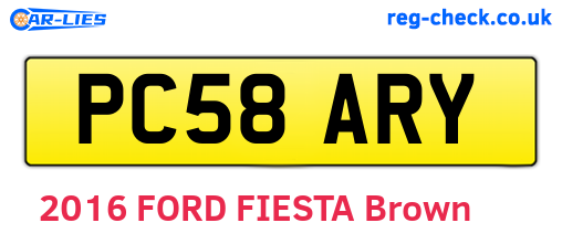 PC58ARY are the vehicle registration plates.