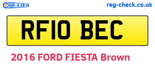 RF10BEC are the vehicle registration plates.