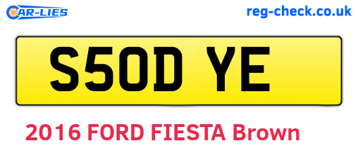 S50DYE are the vehicle registration plates.
