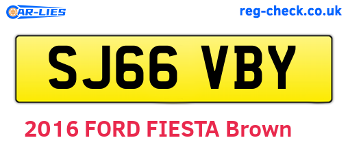 SJ66VBY are the vehicle registration plates.