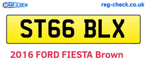 ST66BLX are the vehicle registration plates.