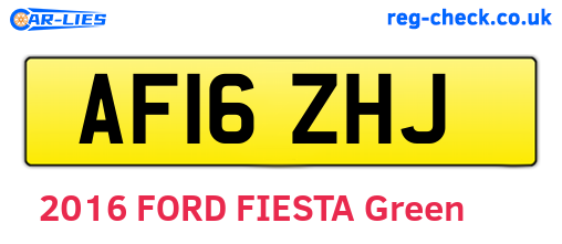 AF16ZHJ are the vehicle registration plates.