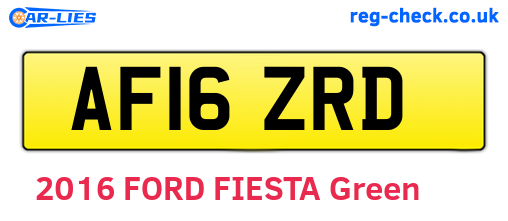 AF16ZRD are the vehicle registration plates.
