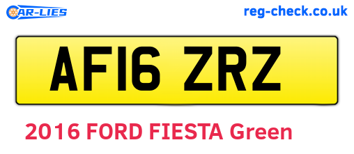 AF16ZRZ are the vehicle registration plates.