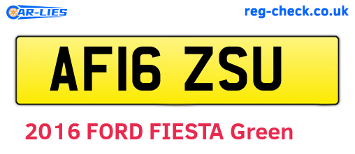 AF16ZSU are the vehicle registration plates.