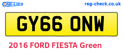 GY66ONW are the vehicle registration plates.