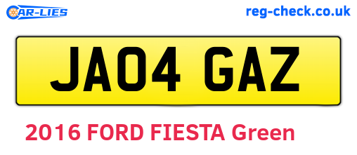 JA04GAZ are the vehicle registration plates.