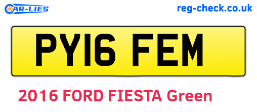 PY16FEM are the vehicle registration plates.