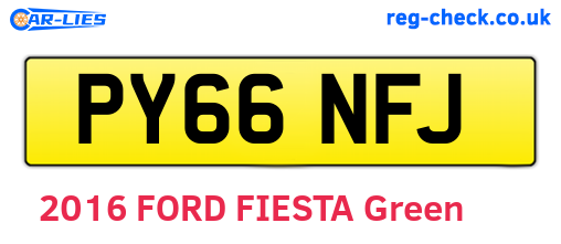 PY66NFJ are the vehicle registration plates.