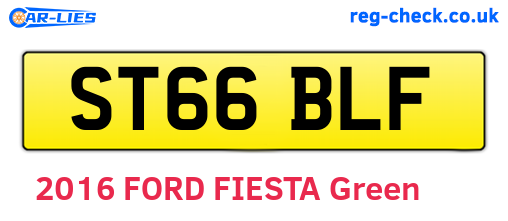 ST66BLF are the vehicle registration plates.