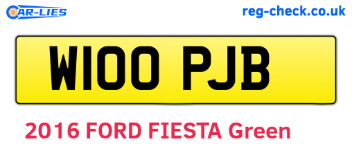 W100PJB are the vehicle registration plates.