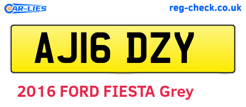 AJ16DZY are the vehicle registration plates.