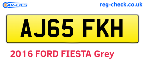 AJ65FKH are the vehicle registration plates.