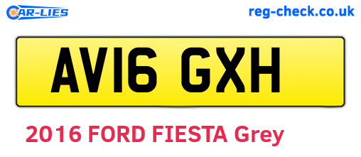 AV16GXH are the vehicle registration plates.