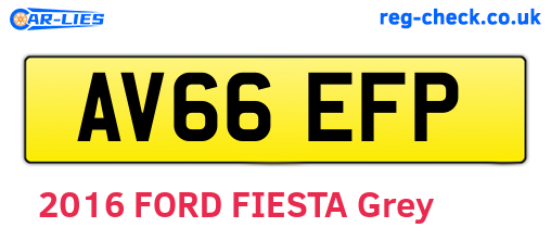 AV66EFP are the vehicle registration plates.