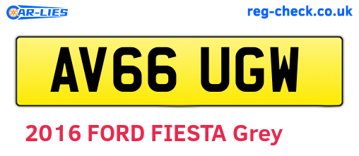 AV66UGW are the vehicle registration plates.