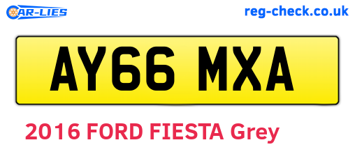 AY66MXA are the vehicle registration plates.
