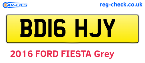 BD16HJY are the vehicle registration plates.