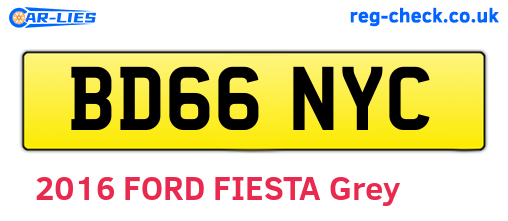 BD66NYC are the vehicle registration plates.