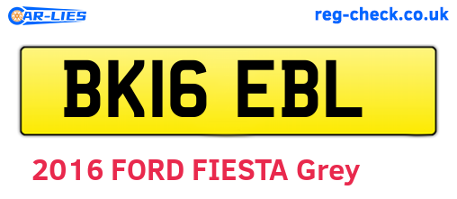 BK16EBL are the vehicle registration plates.