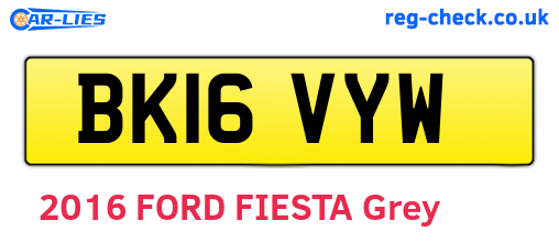 BK16VYW are the vehicle registration plates.