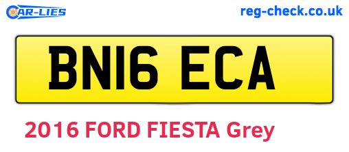 BN16ECA are the vehicle registration plates.