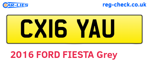 CX16YAU are the vehicle registration plates.