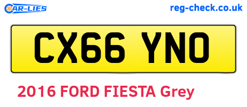 CX66YNO are the vehicle registration plates.