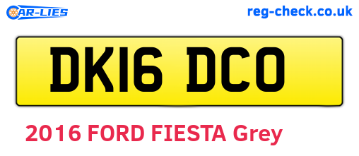 DK16DCO are the vehicle registration plates.