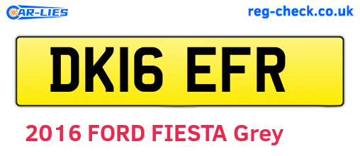 DK16EFR are the vehicle registration plates.