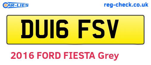 DU16FSV are the vehicle registration plates.