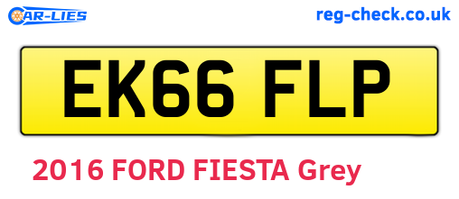 EK66FLP are the vehicle registration plates.