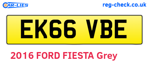 EK66VBE are the vehicle registration plates.
