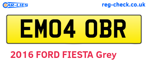 EM04OBR are the vehicle registration plates.