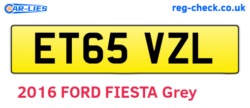 ET65VZL are the vehicle registration plates.