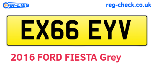 EX66EYV are the vehicle registration plates.