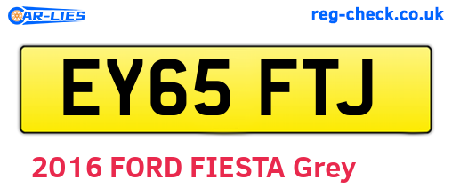 EY65FTJ are the vehicle registration plates.