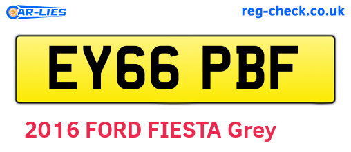 EY66PBF are the vehicle registration plates.
