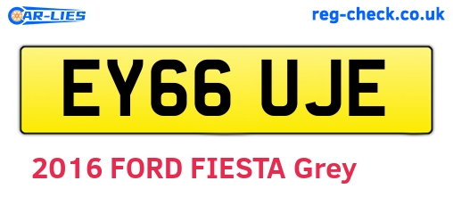 EY66UJE are the vehicle registration plates.