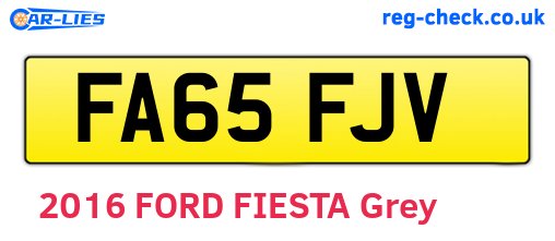 FA65FJV are the vehicle registration plates.