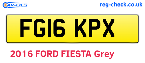 FG16KPX are the vehicle registration plates.